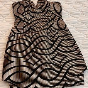 Party Mini Dress. Golden and Black. Regina Salomao , Brazil size 42 .